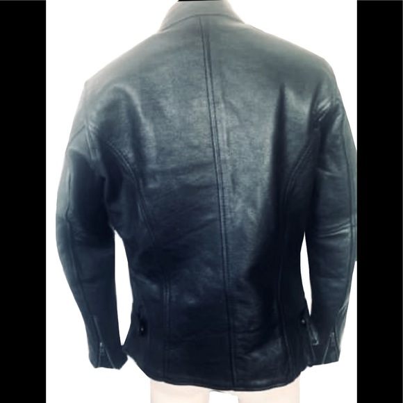 Z1R Woman’s BLACK LEATHER MOTORCYCLE JACKET ZIP OUT VEST LINER - Picture 2 of 4